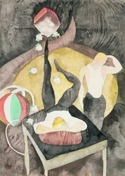 Dwóch akrobatów żonglerów, 1916 (wc na papierze)