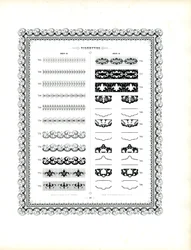 Kolekcja ozdobnych obramowań i elementów dekoracyjnych (druk)