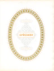 Owalna ozdobna ramka z typograficznym napisem wzorcowym (nadruk)