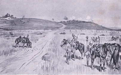 Płaskorzeźba Vryheida, z książki After Pretoria: The Guerilla War wydanej przez Harmsworth Bros Limited, 1901