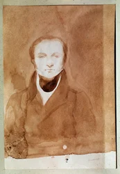 Portret Prospera Merimee (1803-1870) francuskiego pisarza. Rysunek Charlesa Emile