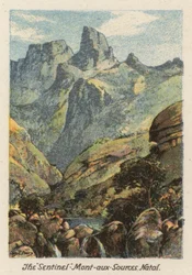 Republika Południowej Afryki: "Sentinel", Mont-aux-Sources, Natal (kolorowa litografia)