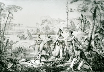 Bez uprawy będą rosły tylko drzewa laurowe, ilustracja dla generała Lallemanda (1774-1839) na Champ dAsile, 1819, według Rullmanna