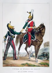Mundur pułku dragonów gwardii królewskiej, Francja, 1823 r.