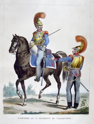 Mundur 1 Pułku Karabinierów, Francja, 1823 r.