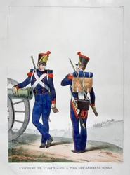 Mundury szwajcarskiego pułku artylerii, 1823 r.