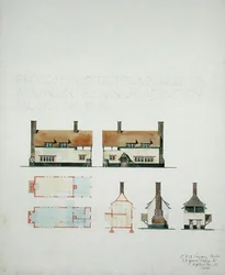 Proponowany dom dla AA Voysey Esq. w Slindon niedaleko Barnham Junction, Sussex