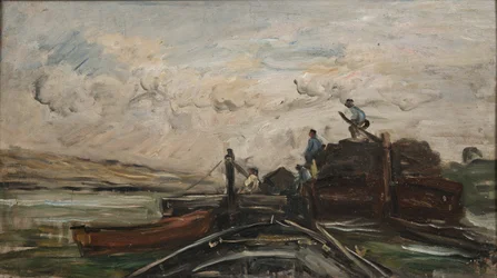 Barki na rzece, ok.1865