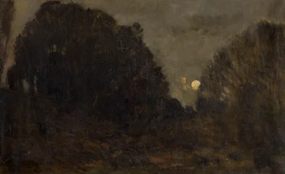 Wschód księżyca w Barbizon (olej na płótnie)