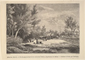 Salon z lat 1850-51. Krajobraz wzdłuż brzegów rzeki Oullins, 1850-51.