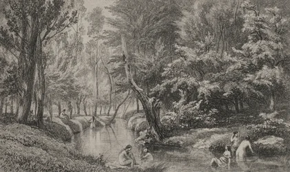 Kąpiący się, ok. 1847.