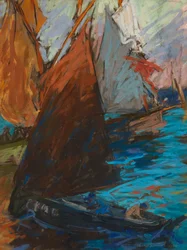 Summer Sailing (pastel na ciemnym papierze)