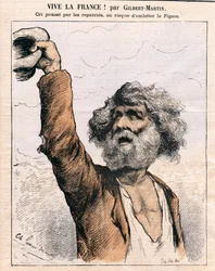 Okładka „Le Don Kichot”, Satyryczna w kolorach: Niech żyje Francja - Amnesty, patriacja - Ilustracja Charlesa Gilberta-Martina (1839-1905)