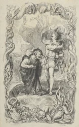 Ilustracja do Burzy: Kaliban, Ferdynand i Ariel, 1836.