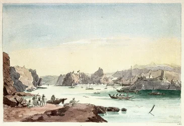 Muscat Creek (Oman). Obraz autorstwa podpułkownika Charlesa Hamiltona Smitha (1776-1859)
