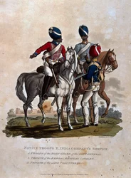 Oddziały tubylcze, Służba Kompanii Wschodnioindyjskiej, Oddziały Gwardii Gubernatora Generalnego, Szeregowcy Regularni Bengalscy, z "Kostiumów Armii Imperium Brytyjskiego, zgodnie z ostatnią rewizją".