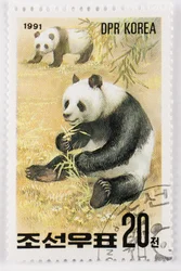 Znaczek/Korea Północna/Ailuropoda melanoleuca/Wielka panda/Wielka Panda