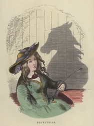 Jeździectwo (kolorowy grawer)