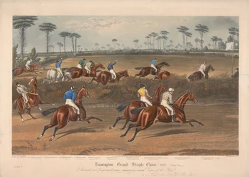 Jeden z czterech zestawów: Leamington Grand Steeple Chase ... 1837. Płyta 2. Pan Christian na Scripton ...