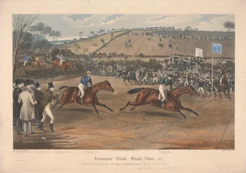 Jeden z czterech zestawów: Leamington Grand Steeple Chase ... 1837. Płyta 4. Marqs of Waterford na Monarch ...