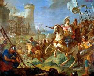 Oblężenie miasta Arles przez Teodoryka II, króla Wizygotów Obraz Charles Joseph Natoire (Charles Joseph Natoire