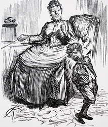 Matka karząca swojego niegrzecznego chłopca