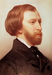 Portret Alfreda de Musseta (1810-1857) Francuski poeta Obraz Charlesa Landelle (1812-1908)