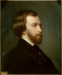 Portret Alfreda de Musseta (1810-1857) francuskiego poety w 1854 r. Obraz Charlesa Landelle (1812-1908)