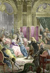 Salon Suzanne Curchod i Madame Necker (grafika)