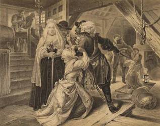 Aresztowanie Alice Lisle za udzielenie schronienia uciekinierom z bitwy pod Sedgemoor, 1685, 1886