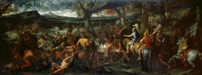 Alexandre e Poro, na Batalha de Hidaspes, c.1673 (óleo sobre tela)polonês