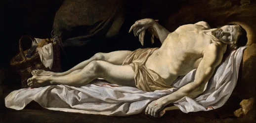 Chrystus w arkuszu, Charles Le Brun (1619-1690), olej na płótnie, 76x162 cm