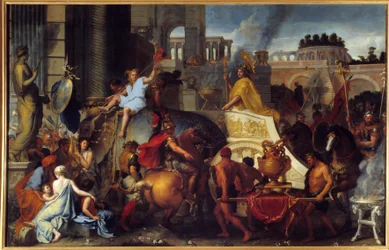Triumf Aleksandra albo wjazd Aleksandra Wielkiego do Babilonu. Obraz Charlesa Le Bruna (1619-1690), XVII wiek. Słońce. 4,5 x 7,7 m.