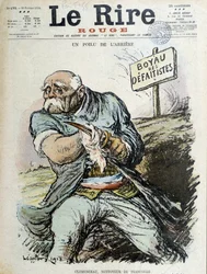 Owłosiony tył: Clemenceau, czyścik do rowów. Okładka „Śmiech” z 16.02.1918 r.