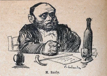 Emile Basly (1835-1928), deputowany paryski - rycina w „Nasze drogie pamiątki” Paula Bosqa - ilustracja Charles Leandre (1862-1934) 1898 -