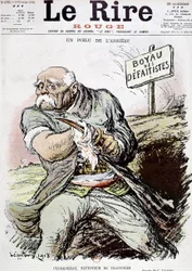 Georges Clemenceau (1841-1929) polityk francuski, karykatura Leandre przedstawiająca go jako sprzątacza okopów, opublikowana w gazecie „Le Rire” 16 lutego 1918