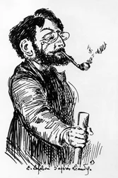 Henri Rivière (1864-1951), francuski artysta i projektant, teatr cieni w Cabaret Le Chat Noir, rysunek E. Lefebvre