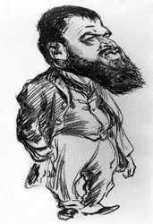 Tristan Bernard (1866-1947) francuski powieściopisarz i dramaturg, karykatura Charlesa Leandre