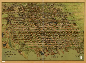 Widok z lotu ptaka na Erie, Pa. 1909