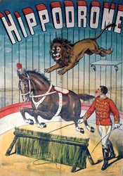 Plakat reklamujący cyrk «Hippodrome», około 1900