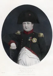 Najnowszy portret Napoleona na pokładzie statku Bellerophon - Eastlake, Sir Charles Lock (1793-1865) - 1815 - Akwaforta, akwarela - 29,5x22,4 - Kolekcja prywatna