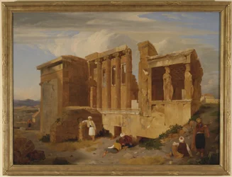 Erechtheum, Ateny, z postaciami na pierwszym planie