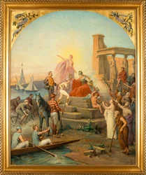 Alegoria sportu (alegoria sportu) - Obraz Charlesa Louisa de Fredy, Baron de Coubertin (1822-1908), olej na płótnie (97,5x80 cm)
