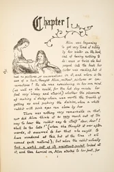 Alicja z siostrą, ilustracja z filmu Alice Adventures Under Ground, wyd. 1886 (faksymile)