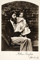 Arthur Hughes i jego córka Agnes, 12.10.1863 (zdjęcie w sepii)