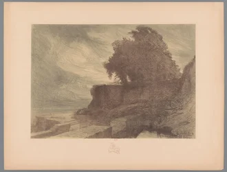 Ruiny bastionu z armatą i drzewem Krajobrazy (tytuł serii) Suite des Paysages (tytuł serii)