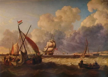 Łodzie rybackie u wybrzeży Holandii, 1823 r