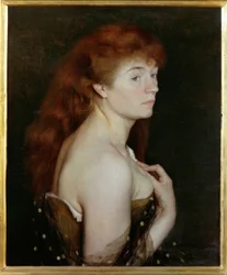 Portret młodej rudej kobiety