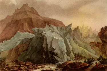„Lütschinen emitujący z dolnego lodowca Grindelwald”, 1782-1785, 1946.