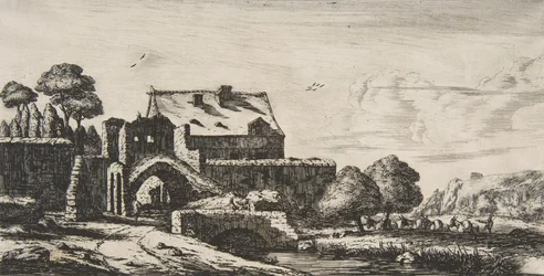 Młyn wodny w pobliżu Saint-Denis, 1850.